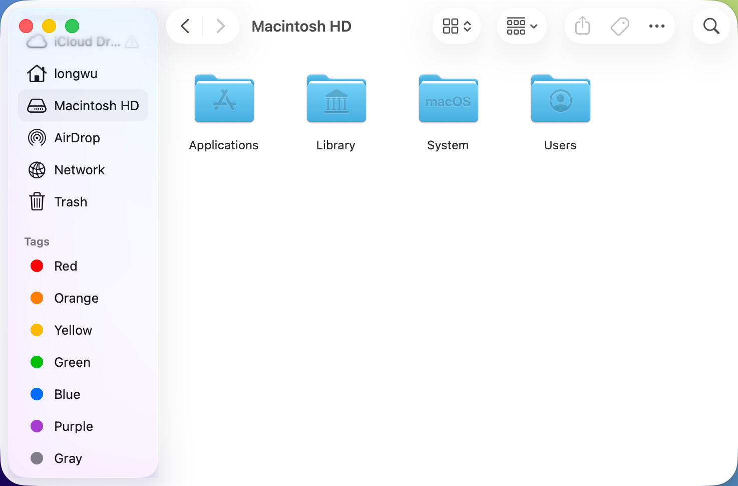 Finder window with sidebar opened after pressing Left Cmd plus 1