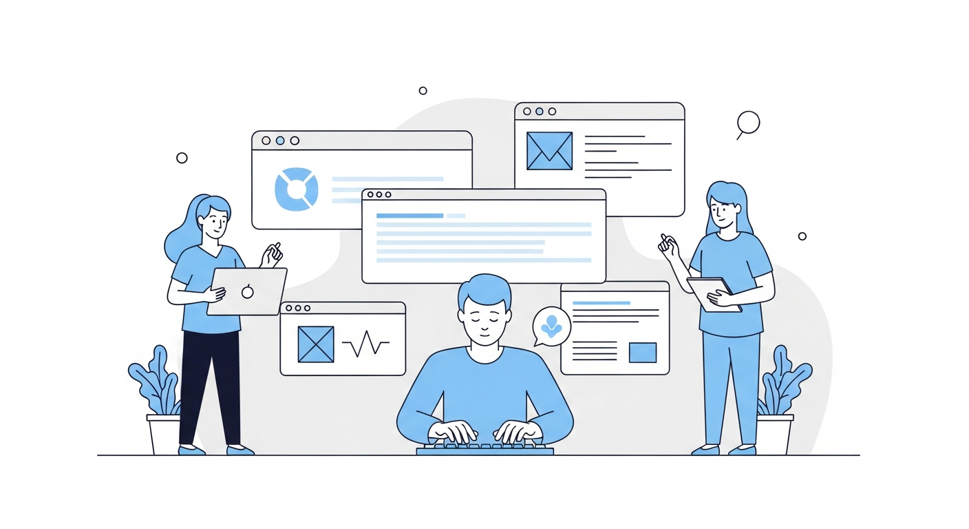 Developer in flow state with keyboard-driven workflow