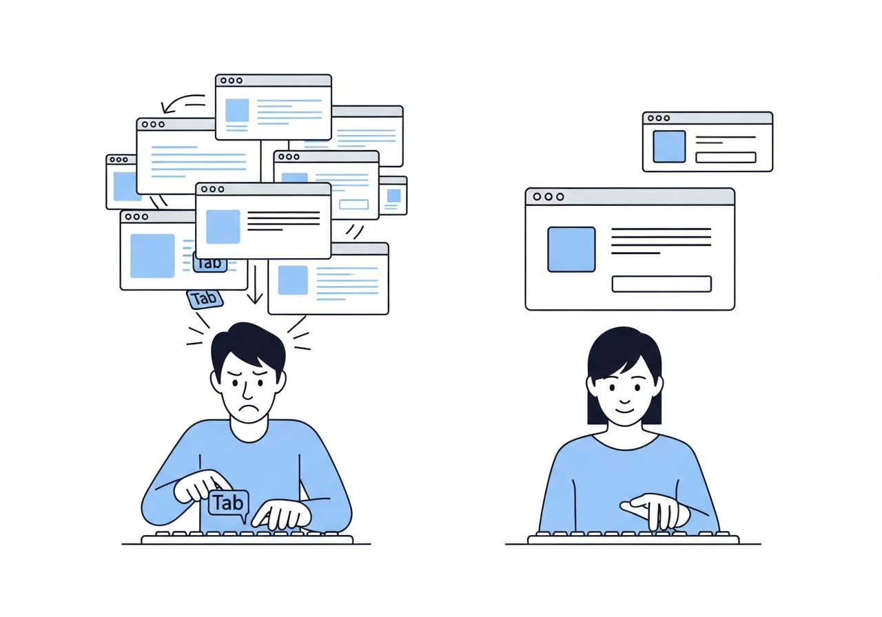 Cmd+Tab cycling vs direct hotkey access