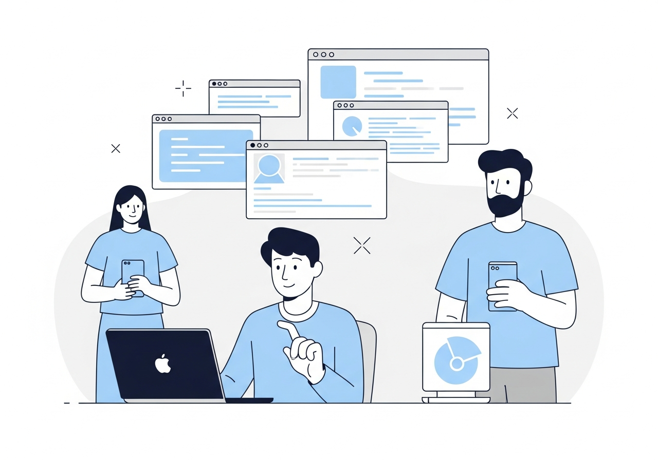 Developer using keyboard shortcuts productively