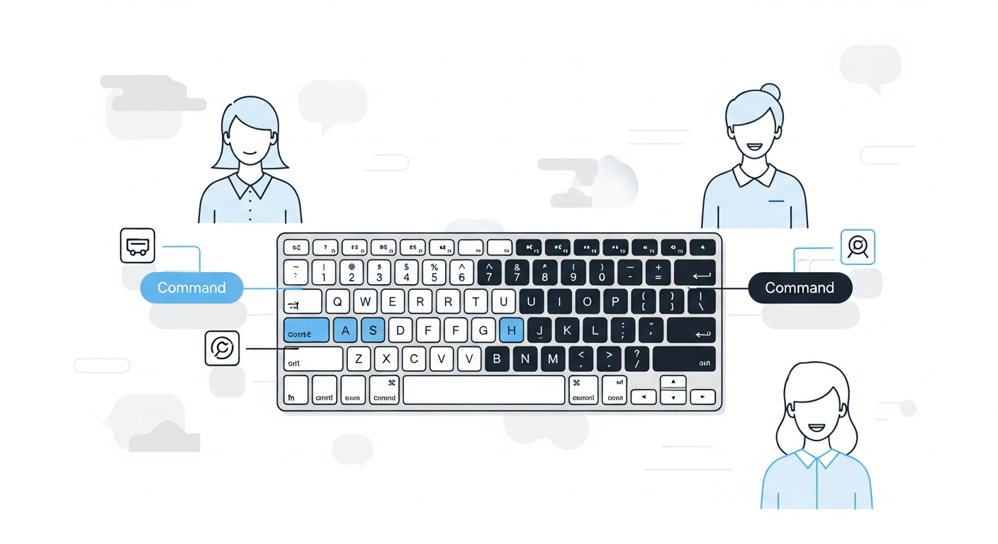 Developer discovering left and right command key shortcuts on Mac