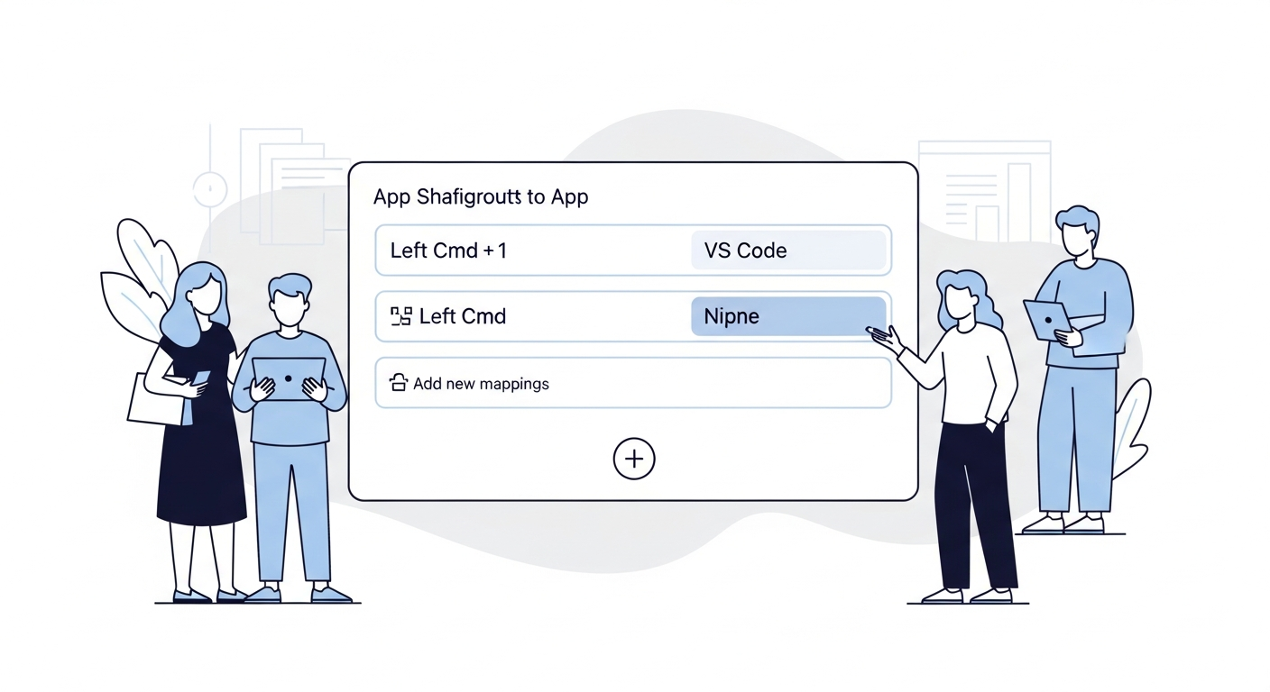 SnapHotkey configuration screen for assigning keyboard shortcuts to open specific apps on Mac