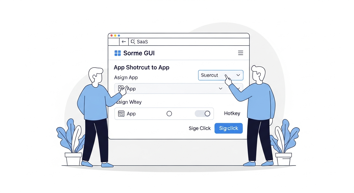 GUI-based hotkey app configuration panel — assign shortcuts to apps with no scripting required