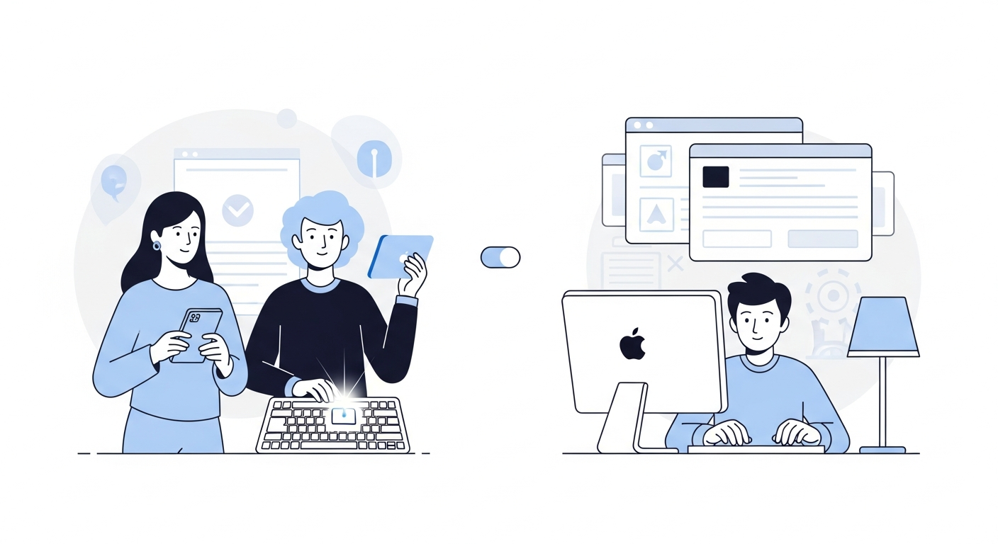 Keyboard shortcut toggle show/hide app on Mac — hero illustration